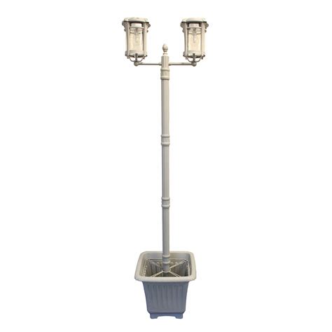 solar lamp post planter|Solar Lamp Post with Planter & EZ Anchor – Brushed .